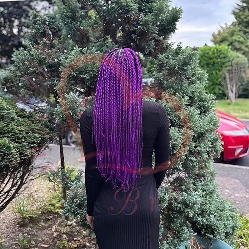 Box braids long over 100 strings hairstyle