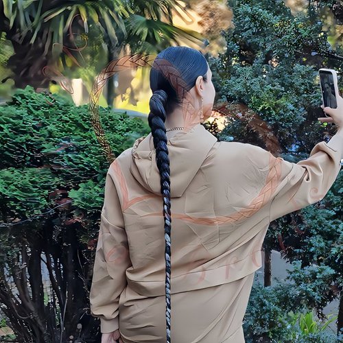 Lean hair and feed-in knotted ponytail hairstyle